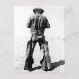 Cowboy mit Chaps im Vintage-Stil Postkarte