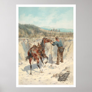 Cowboy mit Pferd im Arroyo… (1324) Poster