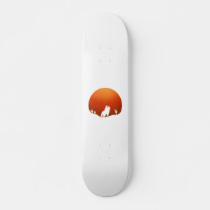 Cowboy mit Pferd Wilder West Sonnenuntergang Lands Skateboard