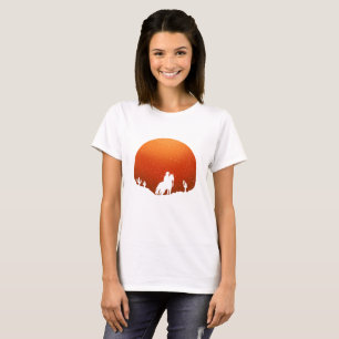 Cowboy mit Pferd Wilder West Sonnenuntergang Lands T-Shirt