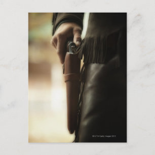 Cowboy mit Pistole in Holster Postkarte