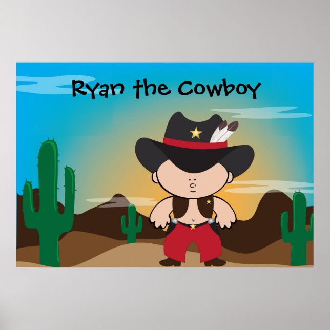 Cowboy mit Sheriff hat Zimmerdekor Poster (Vorne)