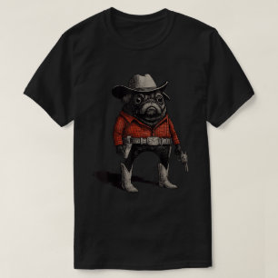 Cowboy Mops Dog Funny Western Outfit Meme T-Shirt