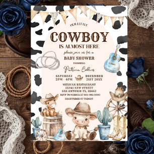 Cowboy-Muster Wild West Baby Shower Einladung