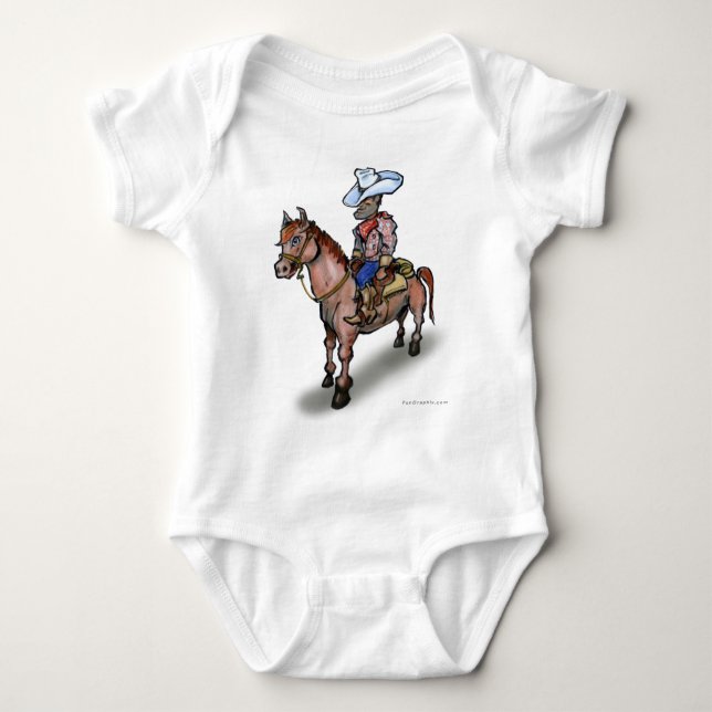 Cowboy n Pferd Baby Strampler (Vorderseite)