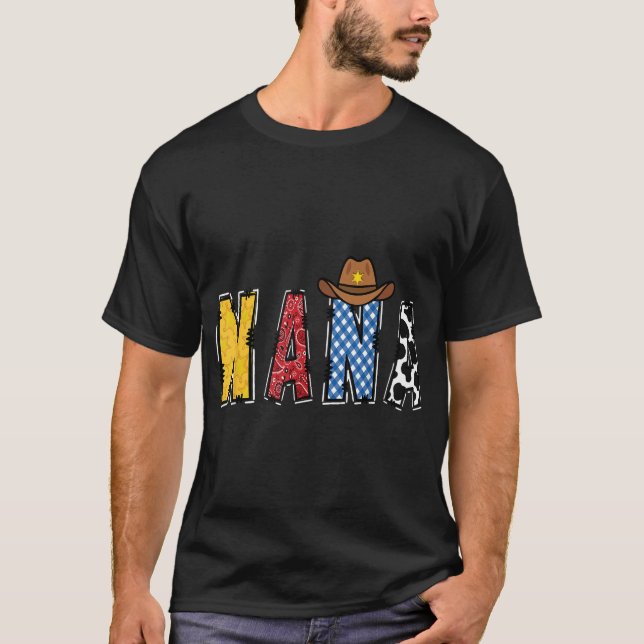 Cowboy Nana Western Rodeo Thema Kindergeburtstag T-Shirt (Vorderseite)