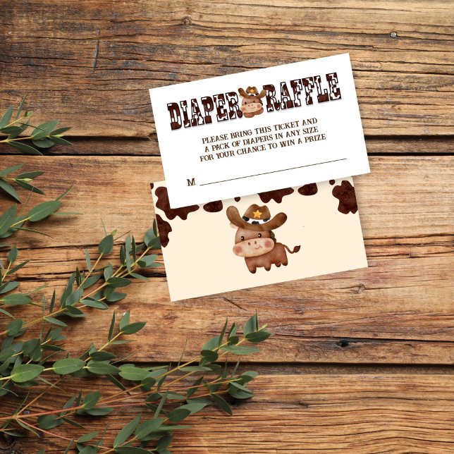 Cowboy niedliches Pferd Western Windelpreisraffine Begleitkarte (Cowboy cute baby horse western horses ranch baby shower diaper raffle enclosure card raffle tickets)