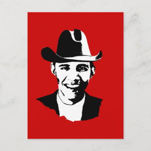 Cowboy Obama Postkarte