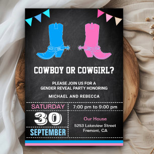 Cowboy oder Cowgirl Gender Reveal Party Einladung