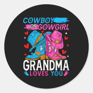 Cowboy oder Cowgirl Oma liebt dich Geschlechtsenth Runder Aufkleber