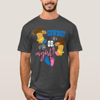 Cowboy oder Cowgirl Pregnancy Baby Gender Reveal T-Shirt