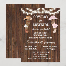 Cowboy oder Cowgirl Western Gender Reveal Dusche Einladung