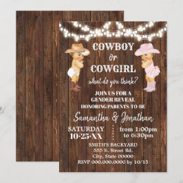 Cowboy oder Cowgirl Western Gender Reveal Dusche Einladung