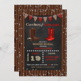 Cowboy oder Cowgirl Western Gender Reveal Red Brow Einladung