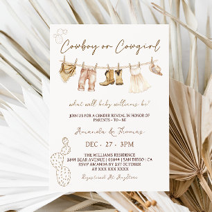 Cowboy oder Cowgirl Western Gender Reveve Einladun Einladung