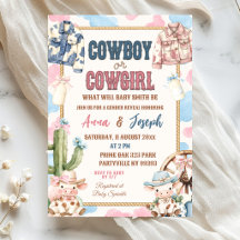 Cowboy oder Cowgirl Wild West Geschlecht Enthüllun