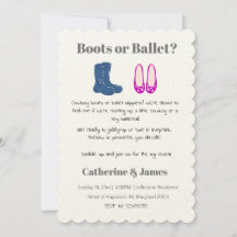 Cowboy oder Girl Boots Balet Gender Reveal