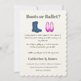 Cowboy oder Girl Boots Balet Gender Reveal Einladung