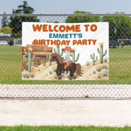 Cowboy on Horse Birthday Party Willkommen Banner