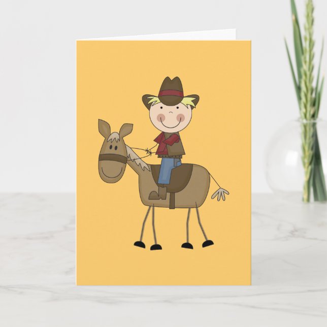 Cowboy on Horse Tshirts and Gifts Karte (Vorderseite)