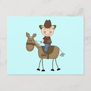 Cowboy on Horse Tshirts and Gifts Postkarte