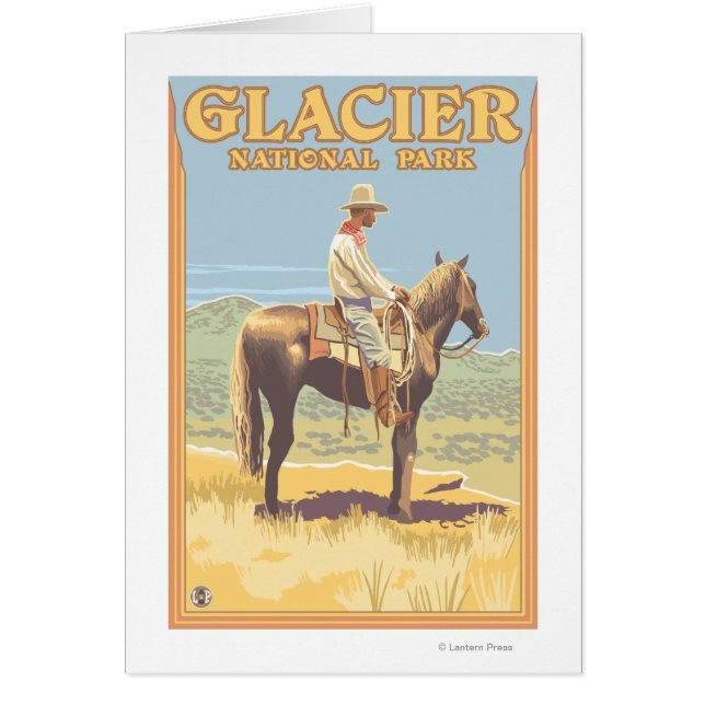 Cowboy on Horseback - Glacier National Park, (Vorne)