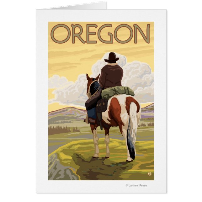 Cowboy on Horseback Vintage Travel Poster (Vorne)
