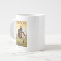 Cowboy on Horseback Vintage Travel Poster