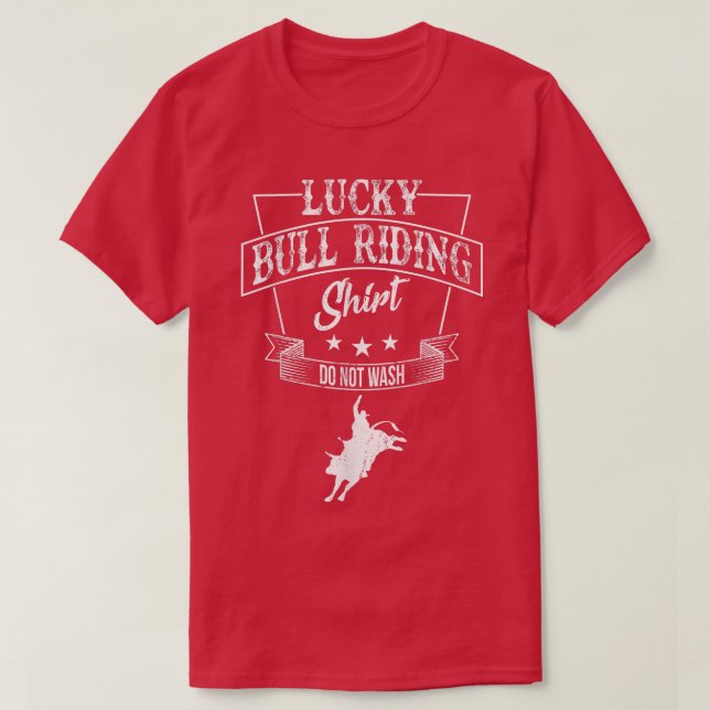 Cowboy Party Bull Riding Western Bauer Spaß T-Shirt (Design vorne)