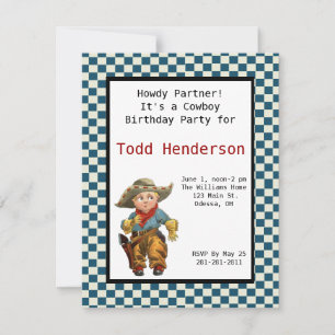 Cowboy-Party Einladung