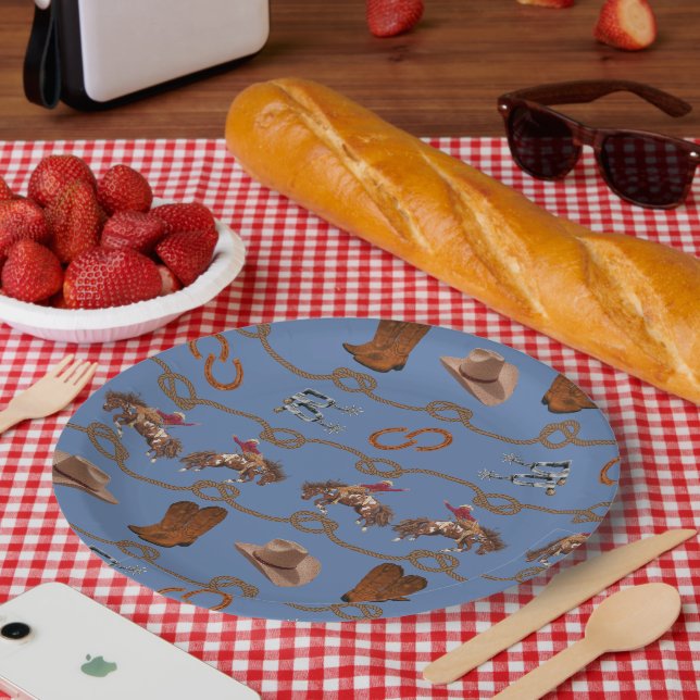 Cowboy-Party Essentials  Pappteller (Picknick)