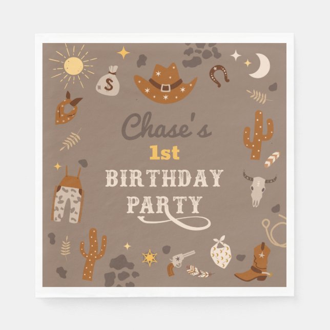 Cowboy Party Napkins | Western Party Napkins Serviette (Vorderseite)
