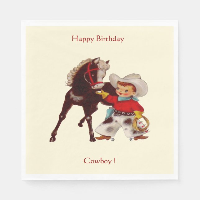 Cowboy-Party Serviette (Vorderseite)