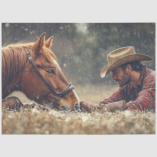Cowboy & Pferd auf der Nase zum Nasen Seidenpapier