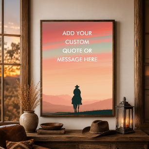 Cowboy Pferd Sonnenuntergang - Erstelle Deinen eig Poster