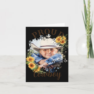 Cowboy Photo Text Sunflower Accent T Shirt Karte
