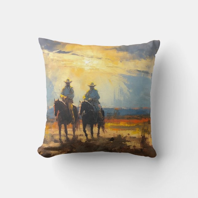 Cowboy Pillow Western Cushion Wild West Pillow Kissen (Vorderseite)