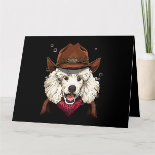 Cowboy Poodle Western Rodeo Cowboy Hat und Bandana Karte