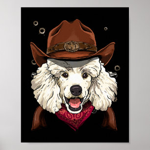 Cowboy Poodle Western Rodeo Cowboy Hat und Bandana Poster