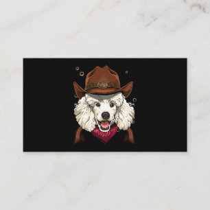 Cowboy Poodle Western Rodeo Cowboy Hat und Bandana Visitenkarte
