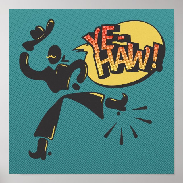 Cowboy-Pop-Art - Retro Poster (Vorne)