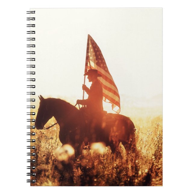 Cowboy Portrait USA Flag Thema. Notizblock (Vorderseite)
