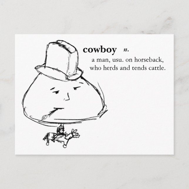 Cowboy Postkarte (Vorderseite)