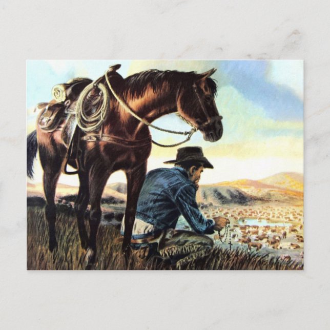 Cowboy Praying Postkarte (Vorderseite)
