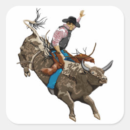 Cowboy Quadratischer Aufkleber