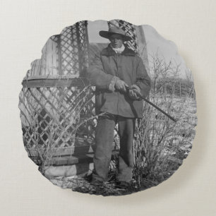 Cowboy Rancher oder kanadischer Gesetzentwurf des  Rundes Kissen