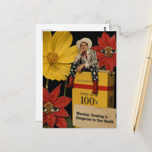 Cowboy-Rauchen ist gefährliche Collage Postkarte