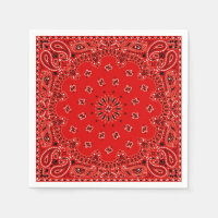 Cowboy Red Paisley Bandana Scarf GRILLEN Picnic Na