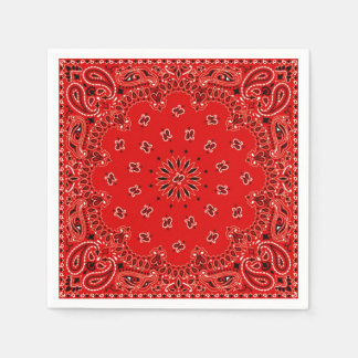 Cowboy Red Paisley Bandana Scarf GRILLEN Picnic Na Serviette