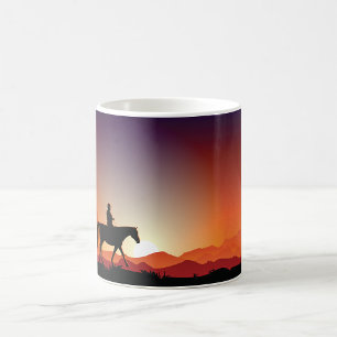 Cowboy reiten auf einer Tasse